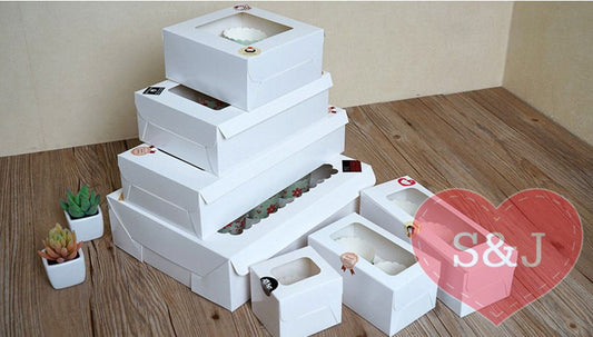 White Cupcake Holder Box -  1/2/4/6/12 Holes - Pack of 50