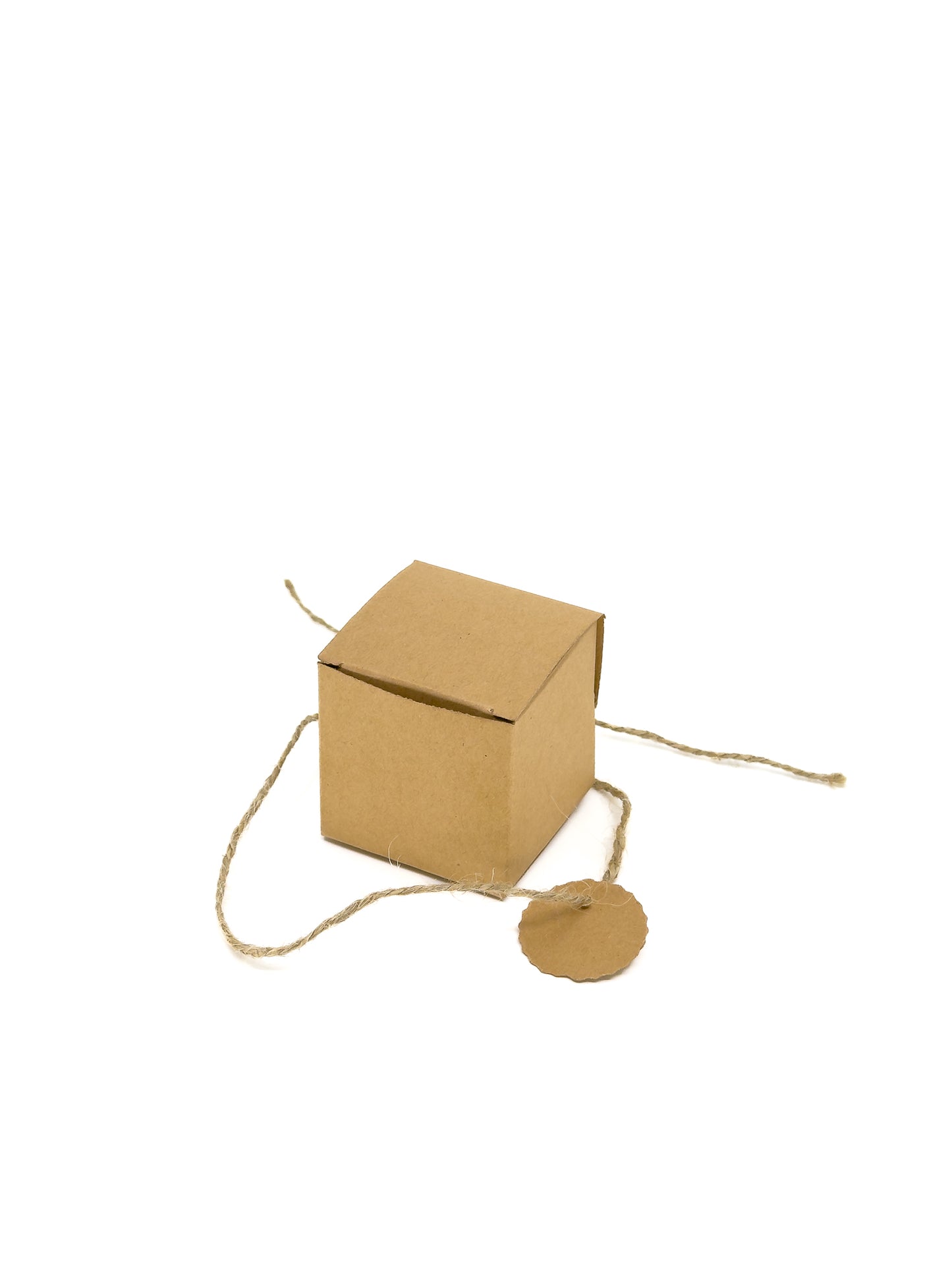 Small Kraft Box with Tag - 5x5x5cm - Set of 10