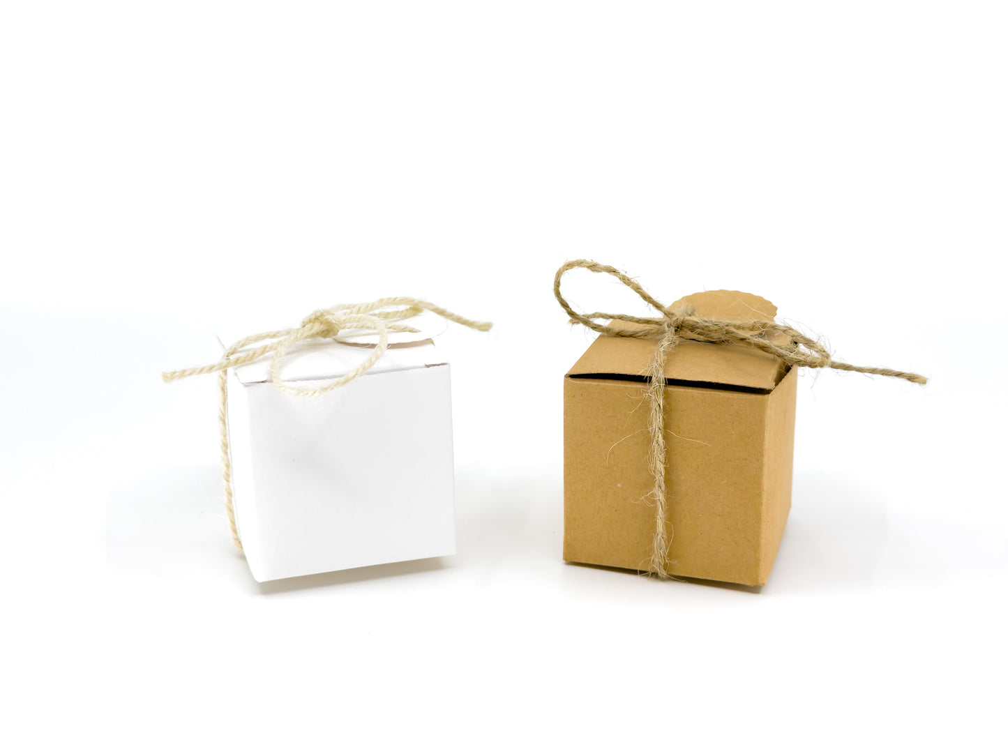 Small Kraft Box with Tag - 5x5x5cm - Set of 10