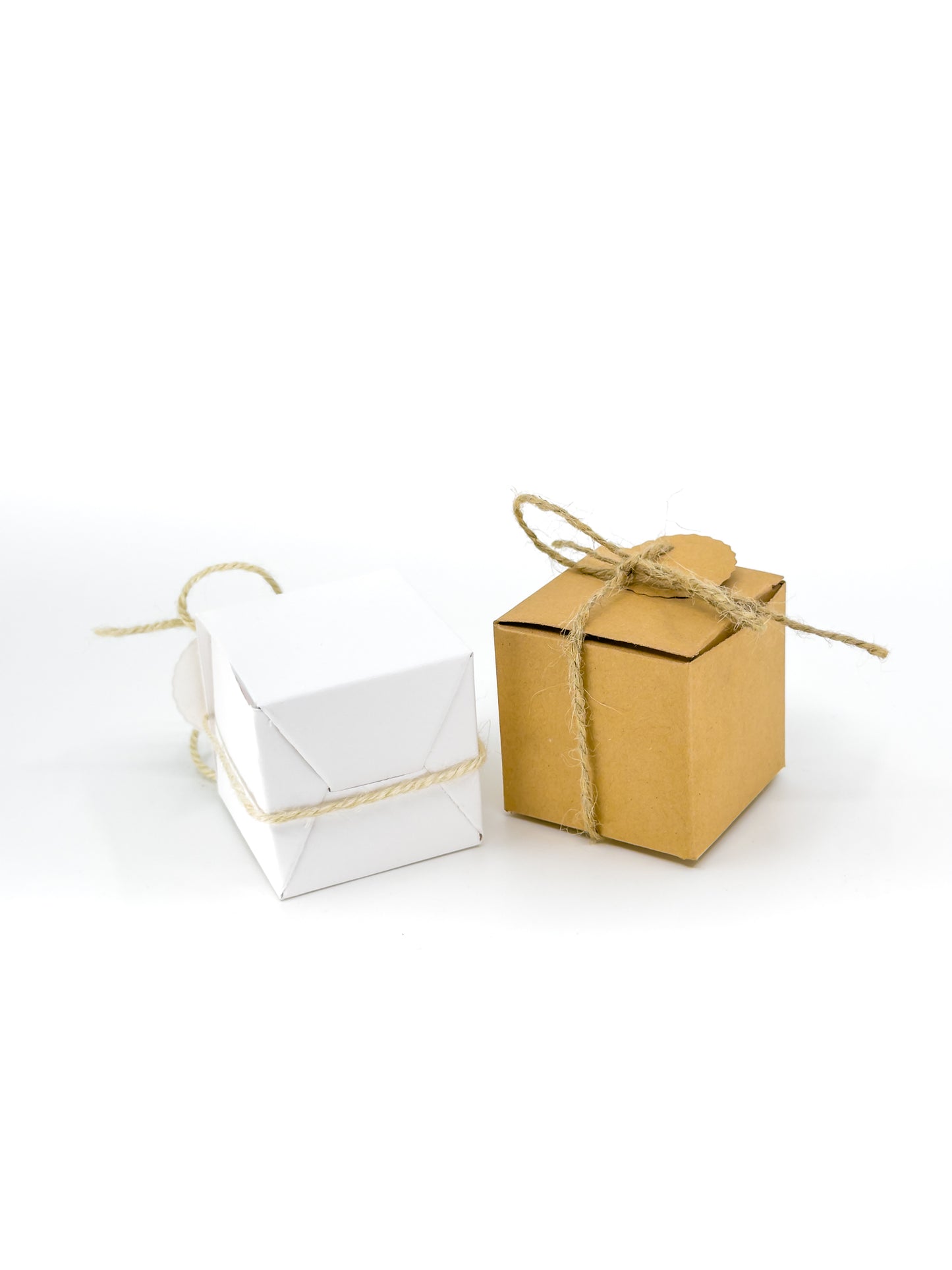 Small Kraft Box with Tag - 5x5x5cm - Set of 10