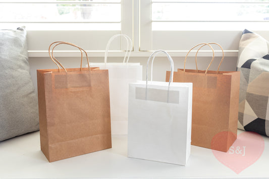 Paper Bags - White/Brown?Black - Pack of 50