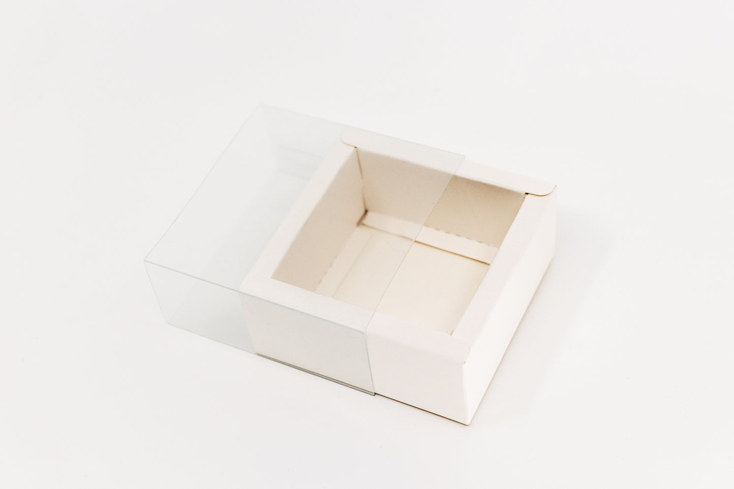 Drawer Clear Kraft Box - White/Brown - Pack of 10