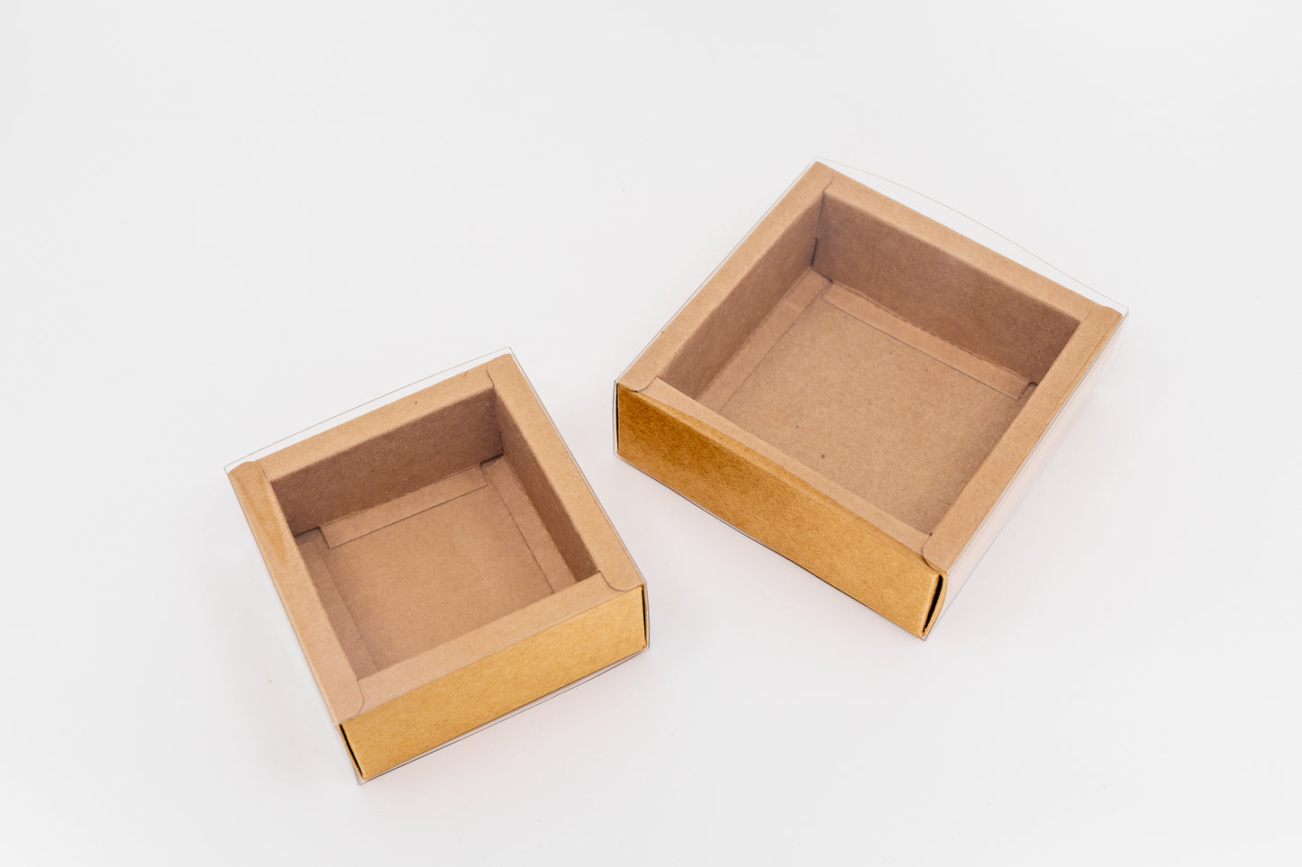 Clear Drawer Kraft Box - White/Brown - Pack of 50