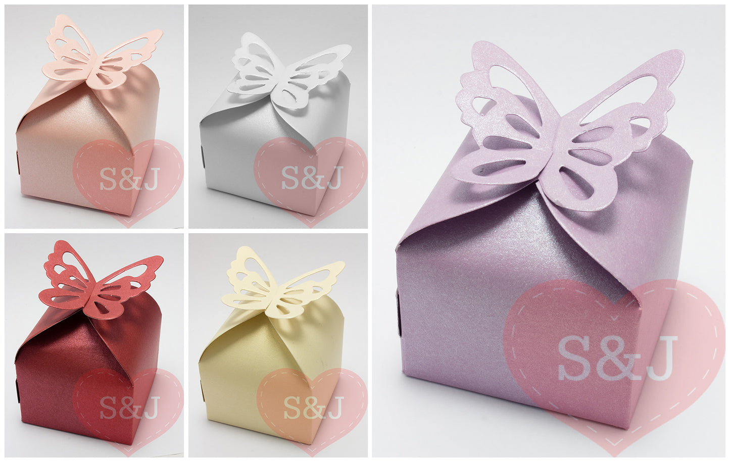 Butterfly Favour Box - 6x6x6cm - Pack of 10