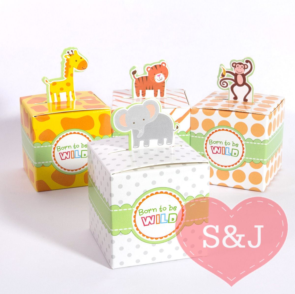 Kid Party Boxes - 5.5x5.5x5.5cm - Mixed Animals