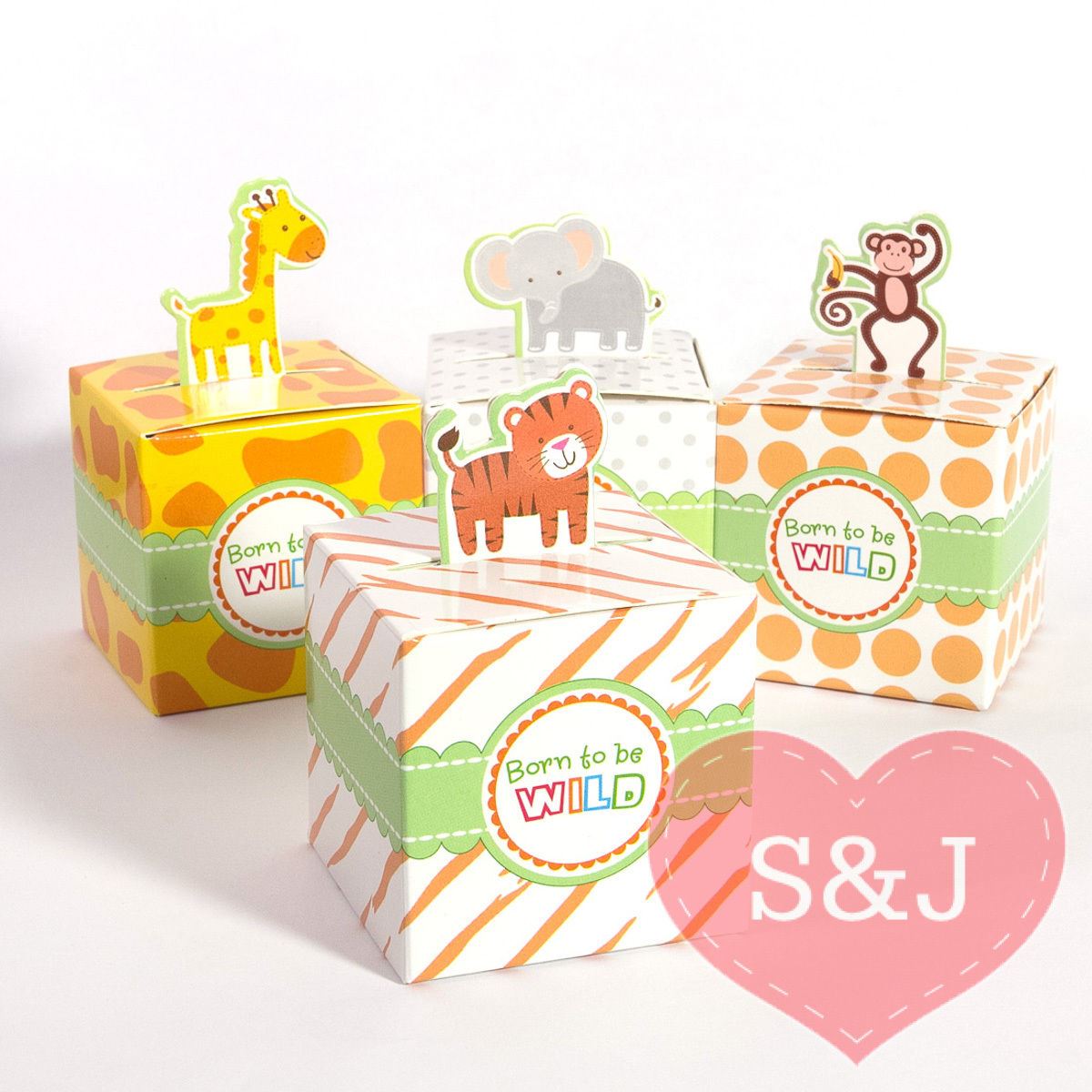 Kid Party Boxes - 5.5x5.5x5.5cm - Mixed Animals